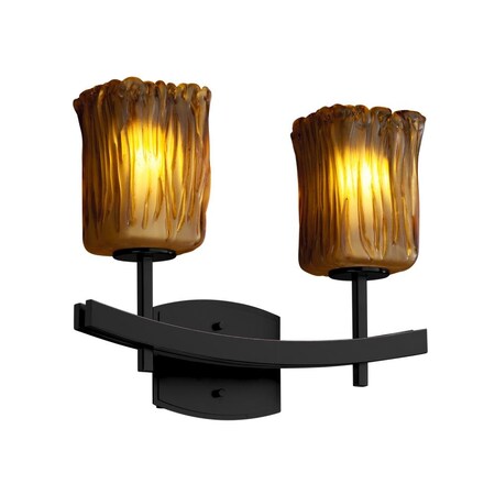 Justice Design Group GLA-8592-16-AMBR-CROM Veneto Luce Collection Archway 2-Light Bath bar